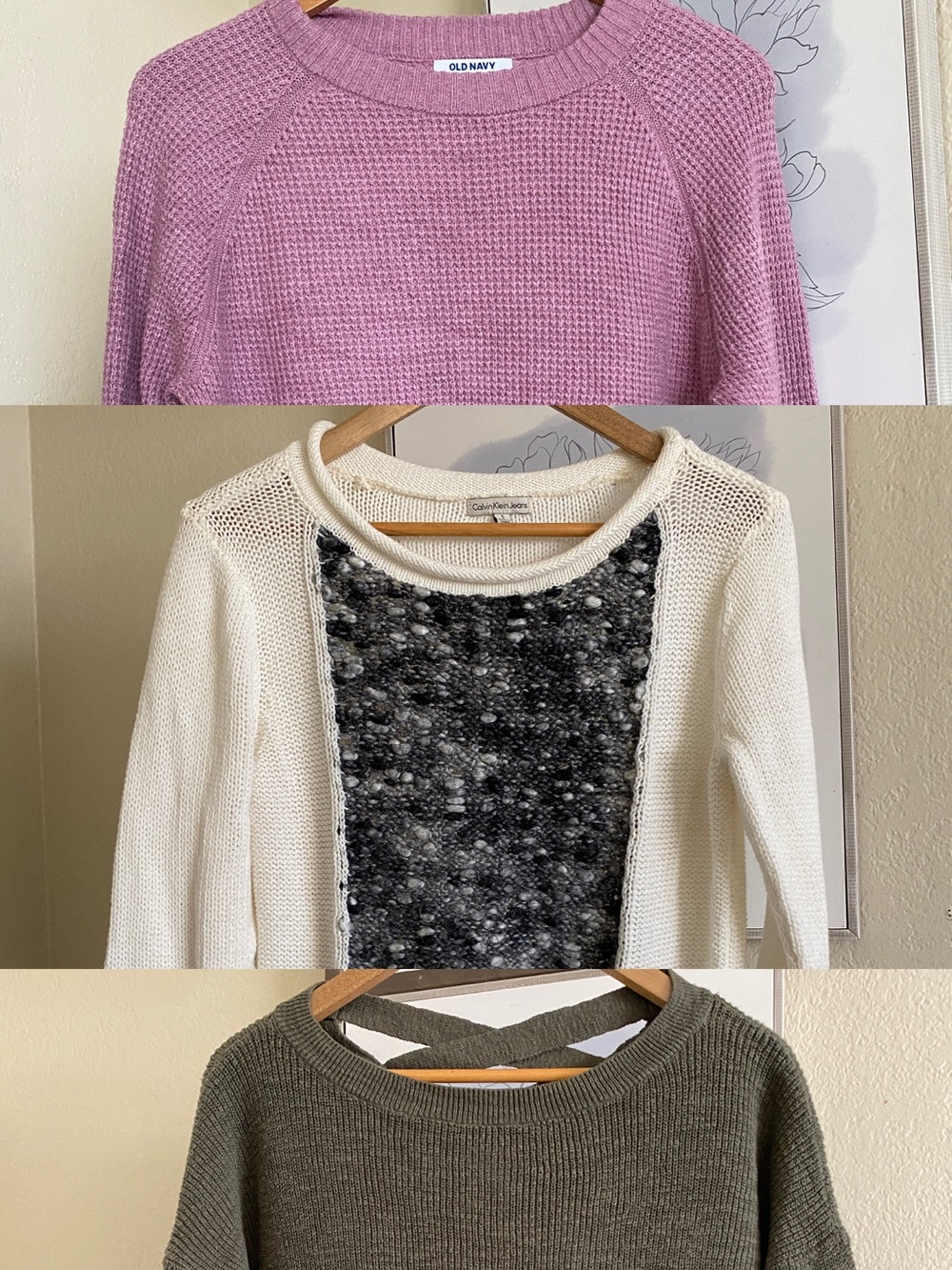 Old Navy Lavender Waffle-Knit Women's Sweater